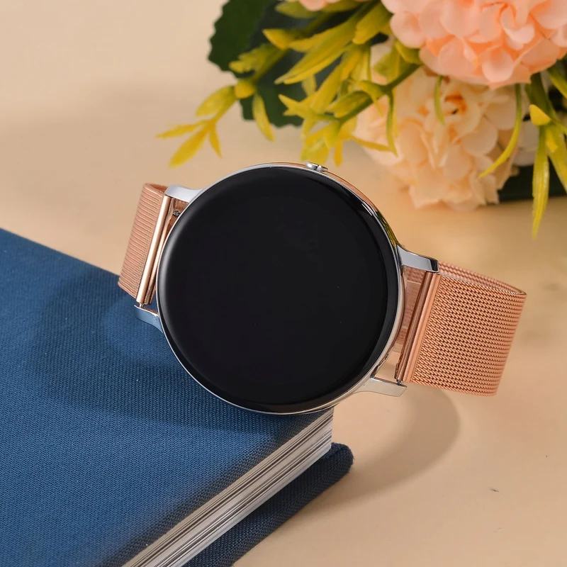 Eleganz Mesh HiWatch Plus, Silber und Gold, Smartwatch mit Dual-Modus Bluetooth, 1,28 IPS Display und Wassergeschütztes Design