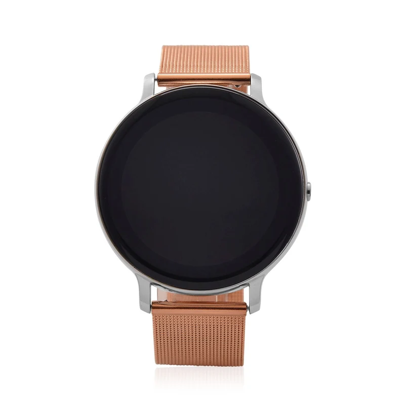 Eleganz Mesh HiWatch Plus, Silber und Gold, Smartwatch mit Dual-Modus Bluetooth, 1,28 IPS Display und Wassergeschütztes Design