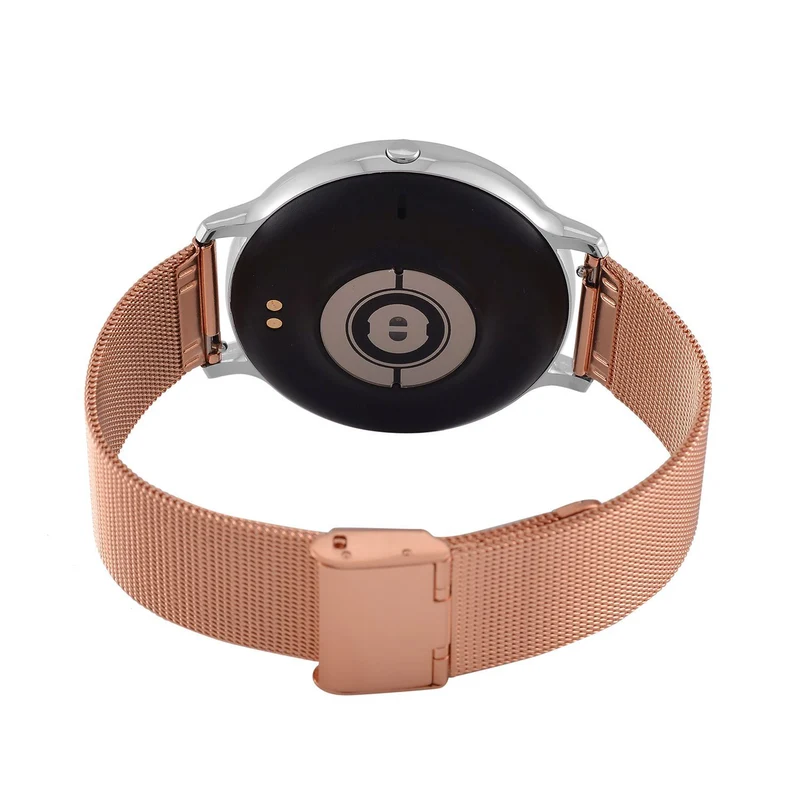Eleganz Mesh HiWatch Plus, Silber und Gold, Smartwatch mit Dual-Modus Bluetooth, 1,28 IPS Display und Wassergeschütztes Design