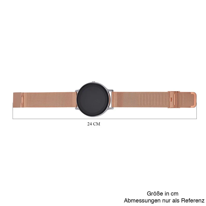 Eleganz Mesh HiWatch Plus, Silber und Gold, Smartwatch mit Dual-Modus Bluetooth, 1,28 IPS Display und Wassergeschütztes Design