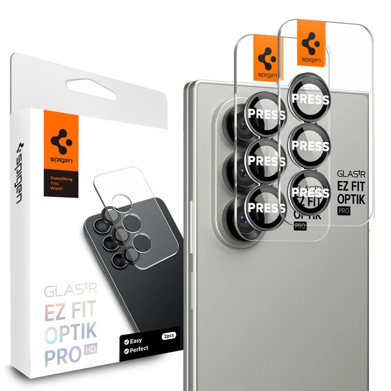 Spigen Samsung Galaxy Z Fold 7 GLAS.tR EZ Fit Optik Pro HD 2PCS Glass Screen Protector - Black