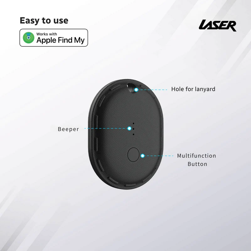Laser Smart Tag – Compatible with Apple Find My (Black)