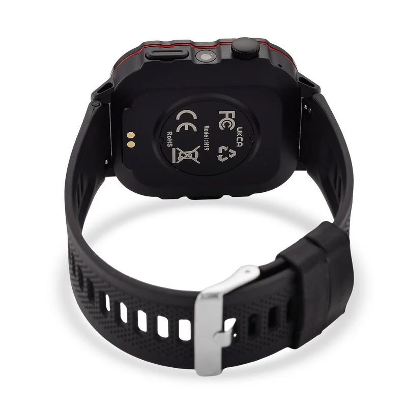 H19 Smartwatch, 2.01 Zoll HD-Display, Schwarzes Silikonarmband