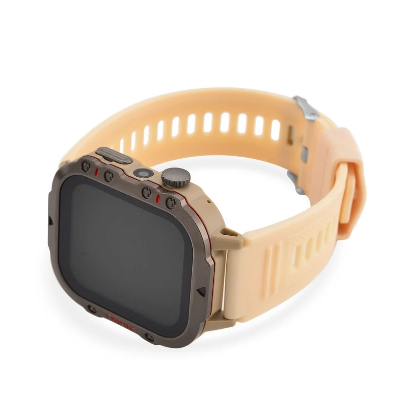 H19 Smartwatch, 2.01 Zoll HD-Display, Schwarzes Silikonarmband