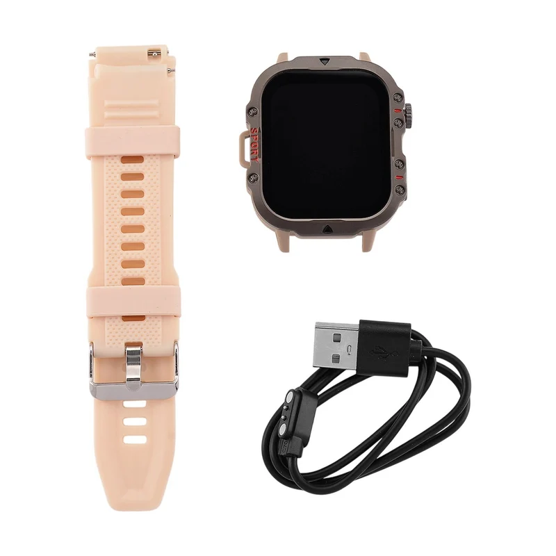 H19 Smartwatch, 2.01 Zoll HD-Display, Schwarzes Silikonarmband