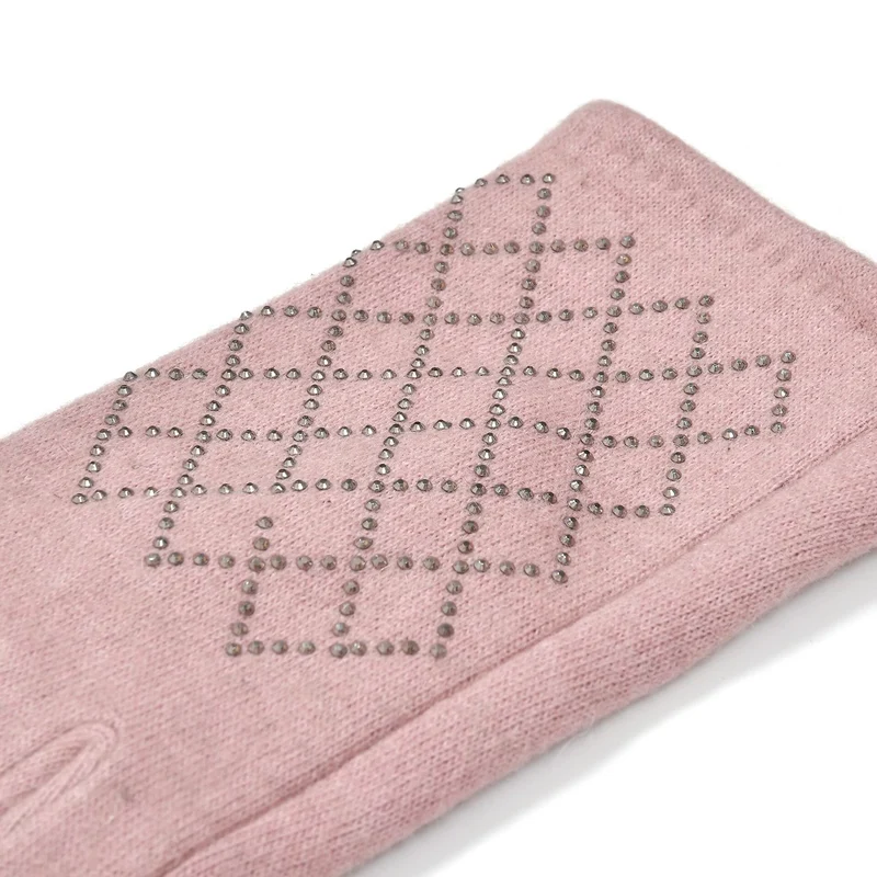 LA MAREY - 2er-Set Elegante Kaschmir Mützen und Handschuhen mit Mikroplüsch Futter, Marineblau