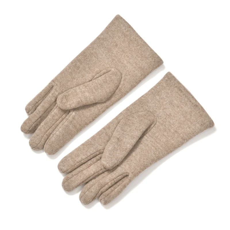 LA MAREY - 2er-Set Elegante Kaschmir Mützen und Handschuhen mit Mikroplüsch Futter, Marineblau