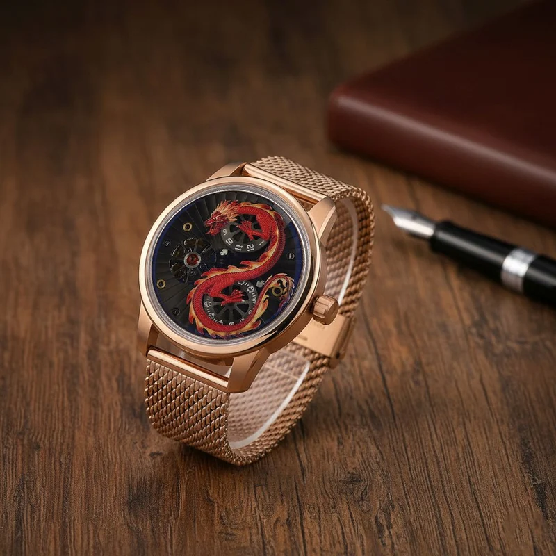 WILLIAM HUNT LIMITIERTE EDITION - Drachen Uhr Seiko Automatik Uhrwerk, 21 Jeweils, Saphir Mineralglas, 5 ATM Wasserdicht, 316L Edelstahl