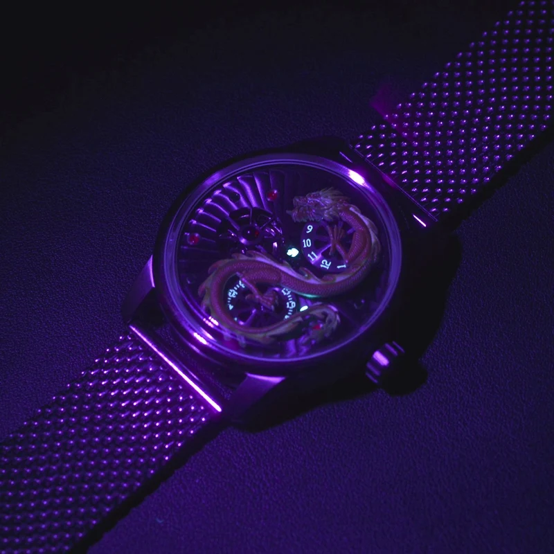 WILLIAM HUNT LIMITIERTE EDITION - Drachen Uhr Seiko Automatik Uhrwerk, 21 Jeweils, Saphir Mineralglas, 5 ATM Wasserdicht, 316L Edelstahl