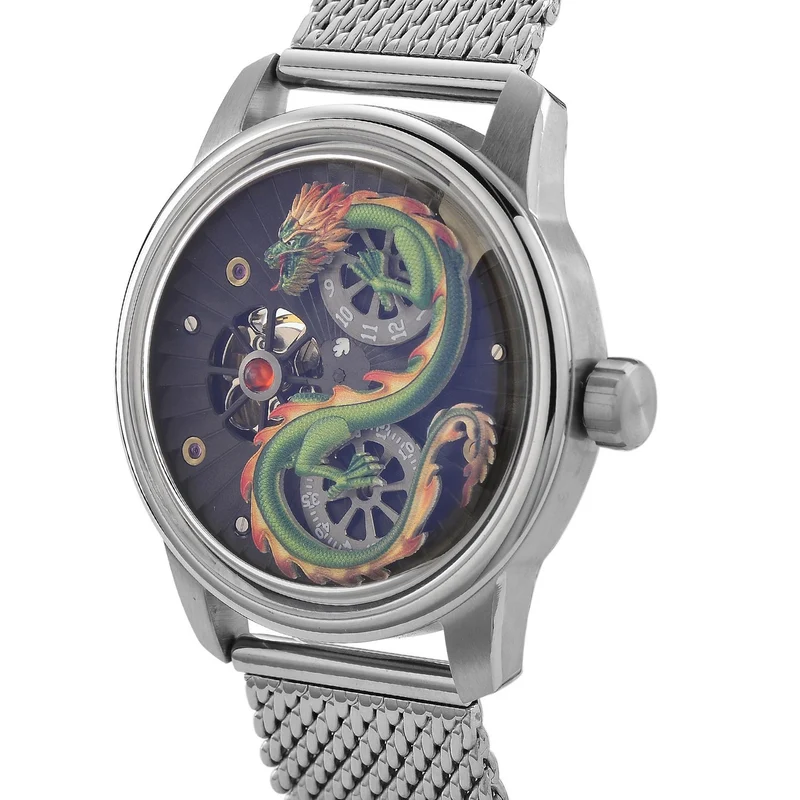 WILLIAM HUNT LIMITIERTE EDITION - Drachen Uhr Seiko Automatik Uhrwerk, 21 Jeweils, Saphir Mineralglas, 5 ATM Wasserdicht, 316L Edelstahl