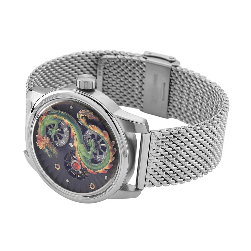WILLIAM HUNT LIMITIERTE EDITION - Drachen Uhr Seiko Automatik Uhrwerk, 21 Jeweils, Saphir Mineralglas, 5 ATM Wasserdicht, 316L Edelstahl