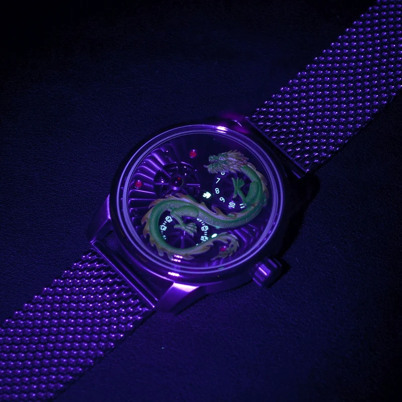 WILLIAM HUNT LIMITIERTE EDITION - Drachen Uhr Seiko Automatik Uhrwerk, 21 Jeweils, Saphir Mineralglas, 5 ATM Wasserdicht, 316L Edelstahl