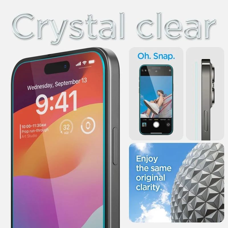 SPIGEN EZ Fit 2PCS Glass Screen Protector for iPhone 16 Plus/15 Plus (Clear)