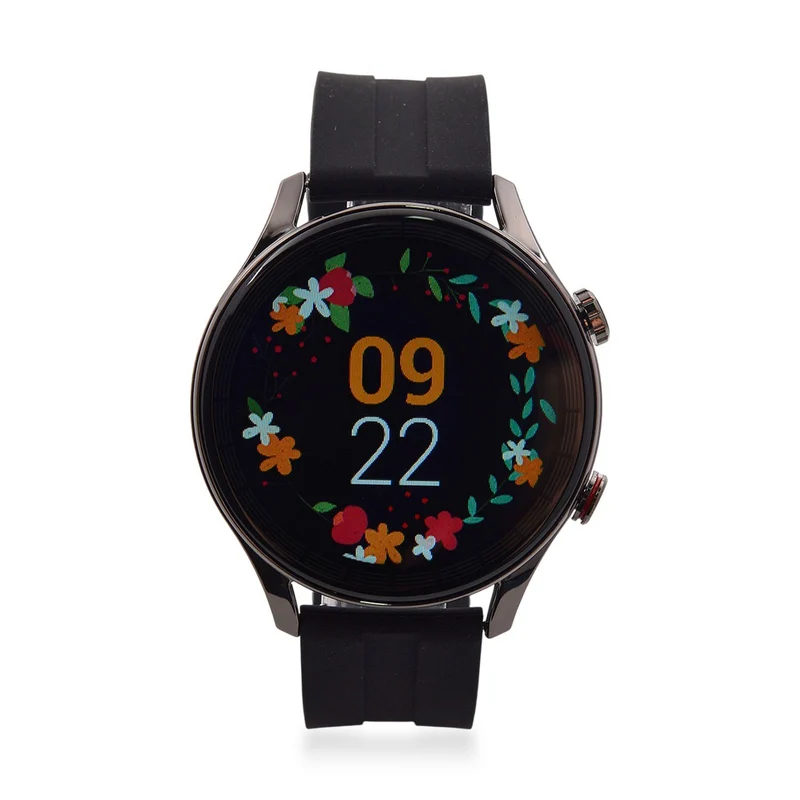 L10 Smartwatch, 1.5 Zoll HD Display, Herzfrequenz-, Blutdruck- und Blutsauerstoffmessung, Schwarz-Graues Silikonarmband