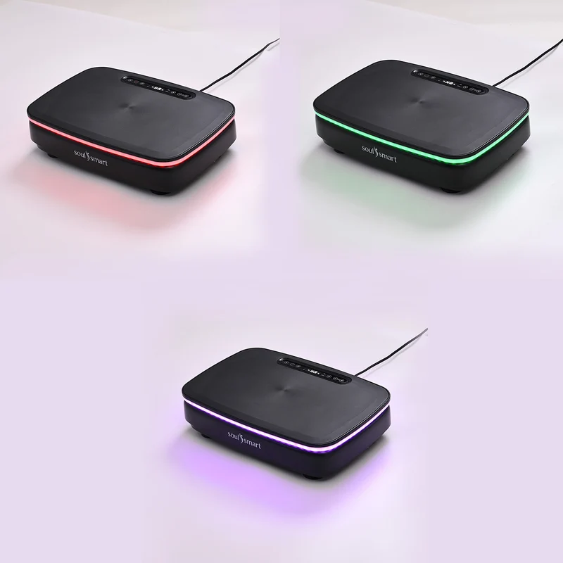 Soulsmart Vibrationsplatte mit RGB-Beleuchtung, Bluetooth-Lautsprecher und 150W-Motor, Schwarz