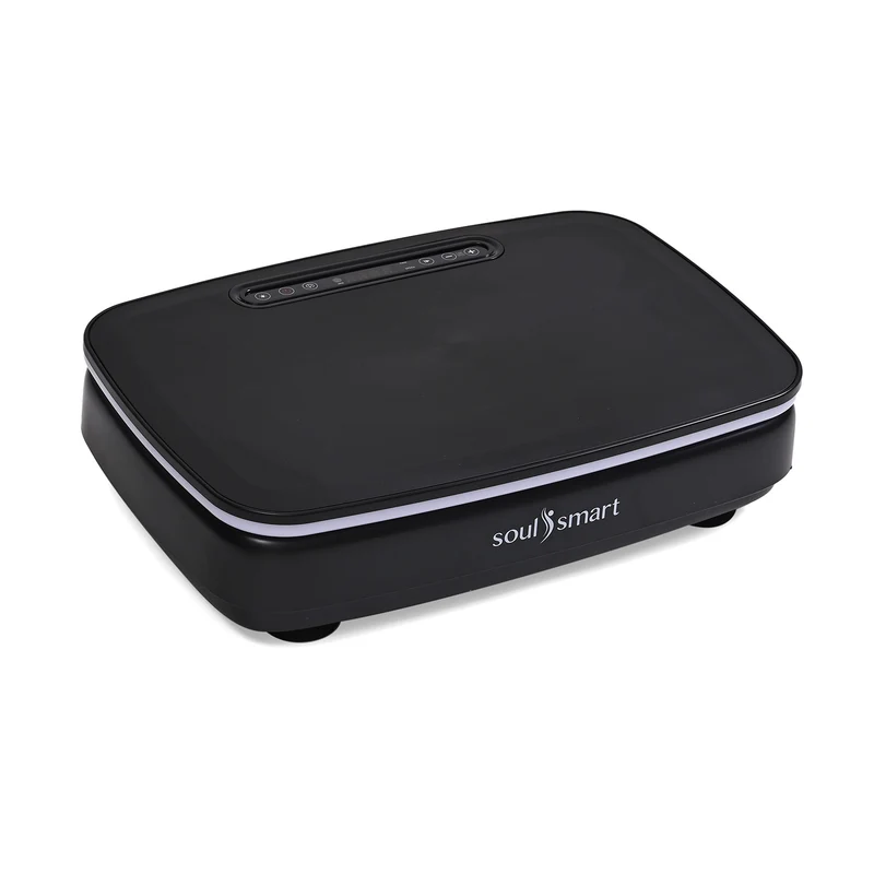 Soulsmart Vibrationsplatte mit RGB-Beleuchtung, Bluetooth-Lautsprecher und 150W-Motor, Schwarz