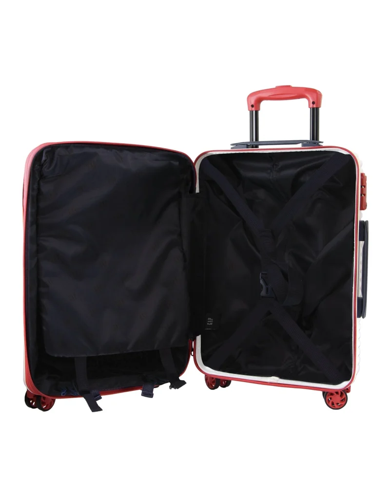 GAP Hard-Shell Suitcase 4 Wheel Hidden Pocket Cabin Luggage 56cm White