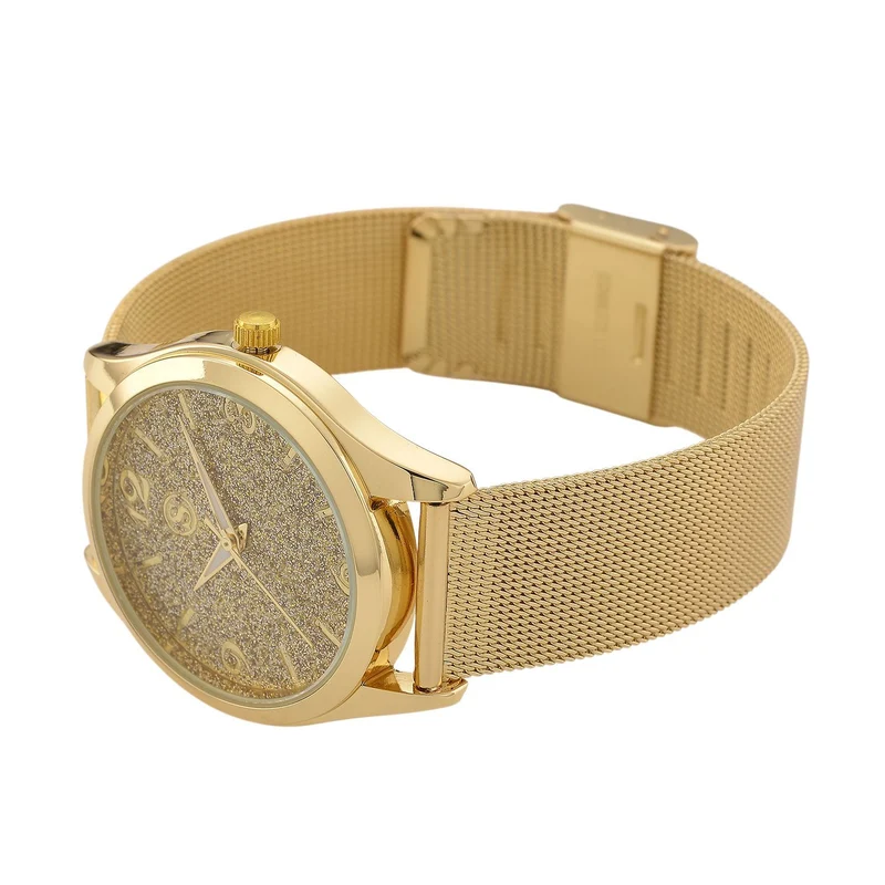 STRADA Stardust Dial Uhr mit japanischem Uhrwerk und roségoldfarbenem 316L Edelstahl -Mesh-Armband