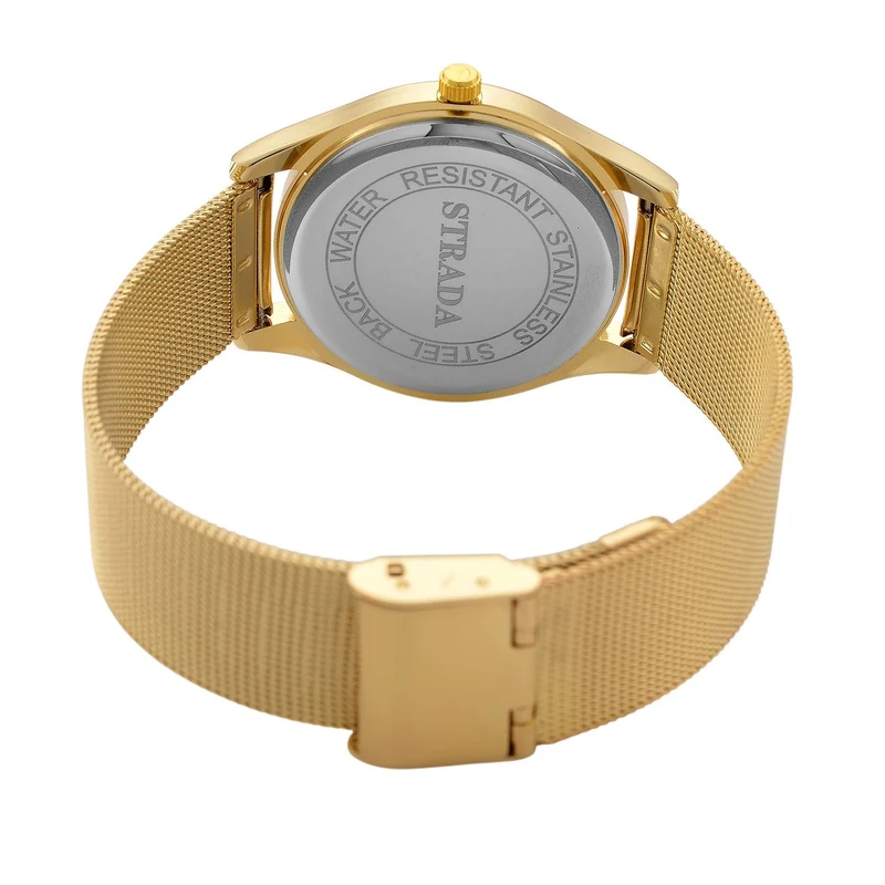 STRADA Stardust Dial Uhr mit japanischem Uhrwerk und roségoldfarbenem 316L Edelstahl -Mesh-Armband