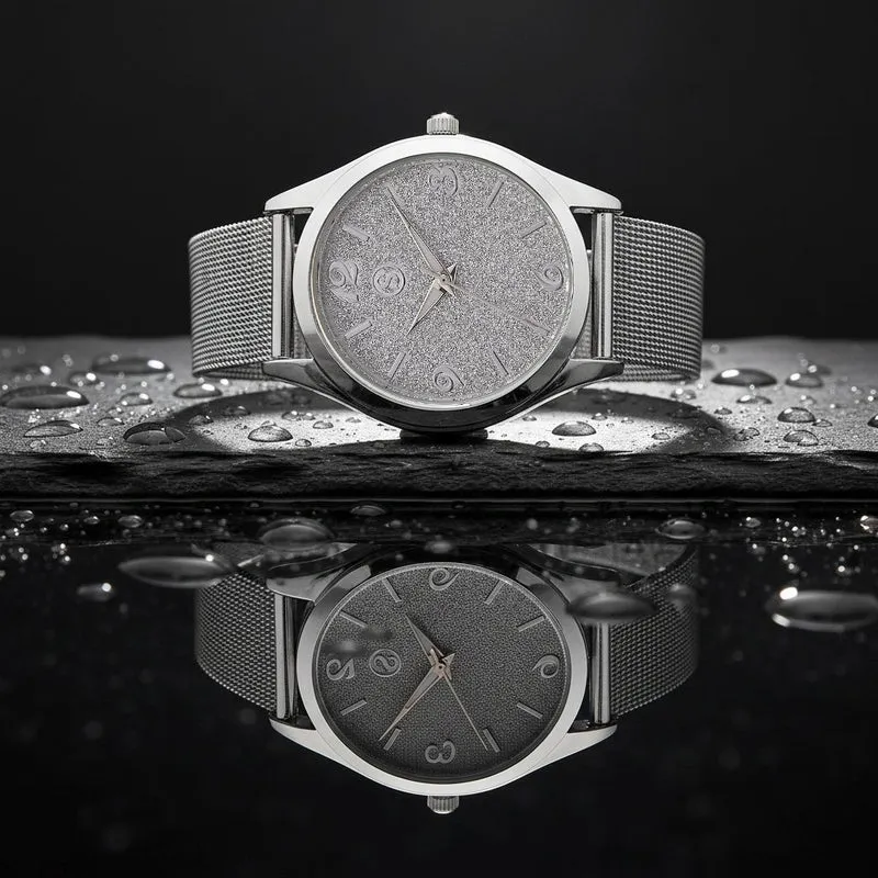 STRADA Stardust Dial Uhr mit japanischem Uhrwerk und roségoldfarbenem 316L Edelstahl -Mesh-Armband