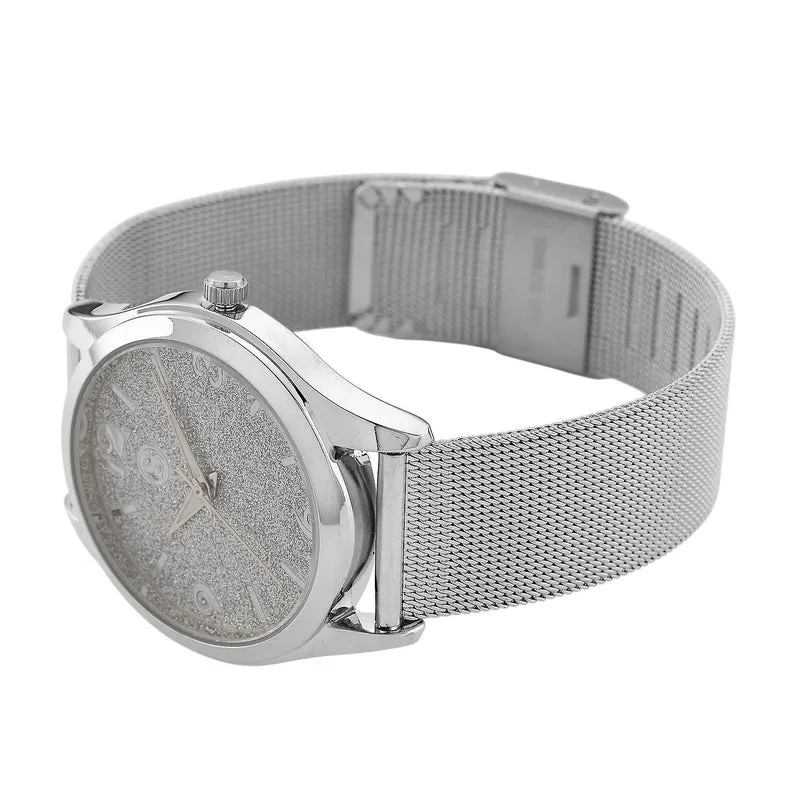 STRADA Stardust Dial Uhr mit japanischem Uhrwerk und roségoldfarbenem 316L Edelstahl -Mesh-Armband