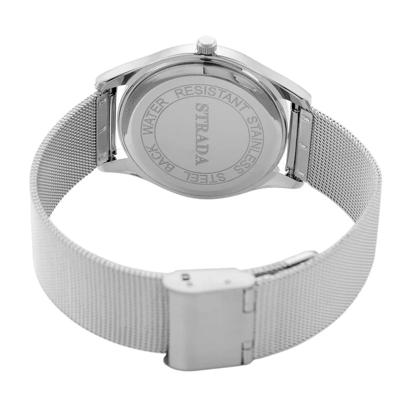 STRADA Stardust Dial Uhr mit japanischem Uhrwerk und roségoldfarbenem 316L Edelstahl -Mesh-Armband