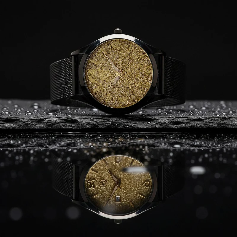 STRADA Stardust Dial Uhr mit japanischem Uhrwerk und roségoldfarbenem 316L Edelstahl -Mesh-Armband