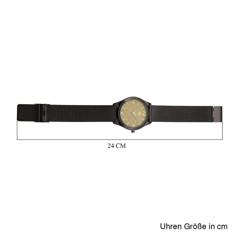 STRADA Stardust Dial Uhr mit japanischem Uhrwerk und roségoldfarbenem 316L Edelstahl -Mesh-Armband