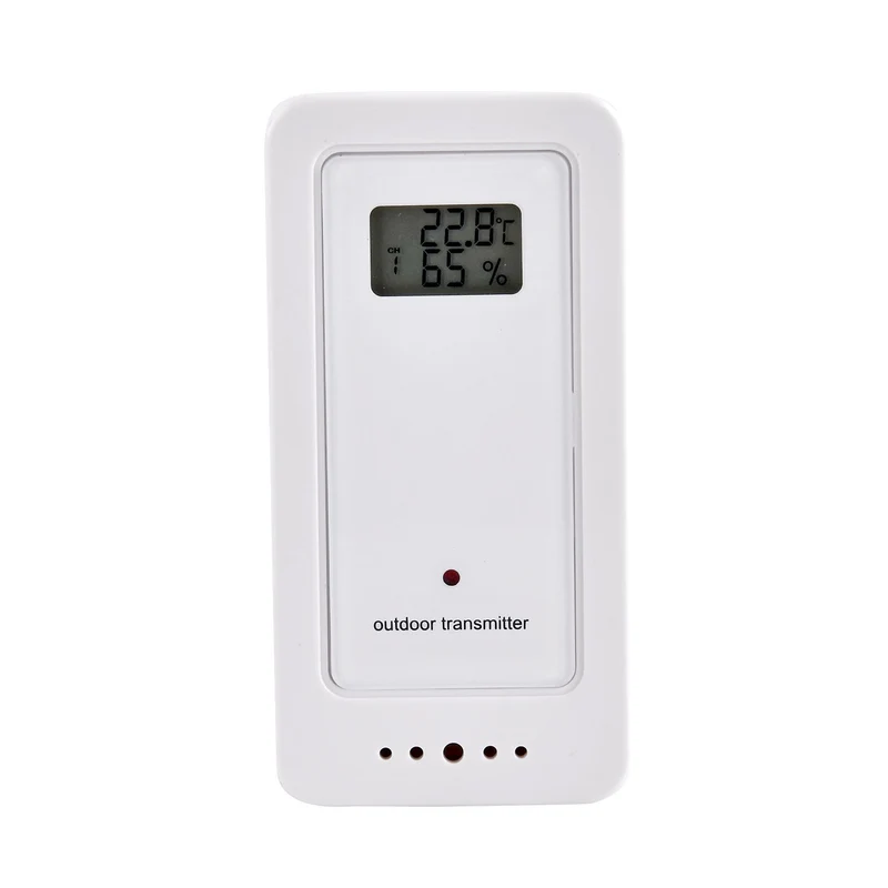 TechVision kabellose digitale Wetterstation, Innen-Außentemperatur, 18.5x12x2.5cm, Schwarz/Weiß