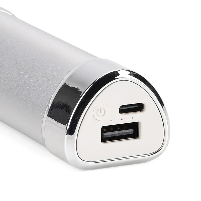2 in 1 Magnetischer Handwärmer und Powerbank, 2 x 4000 mAh, 3 Heizstufen, 11 x 6 cm, 255 g, ABS Aluminiumlegierung, Silber