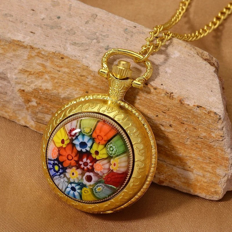 EXKLUSIVES ANGEBOT STRADA SPINNING Uhr Grünes Murano-Stil Glas mit Japanisches Uhrwerk 91.4 cm
