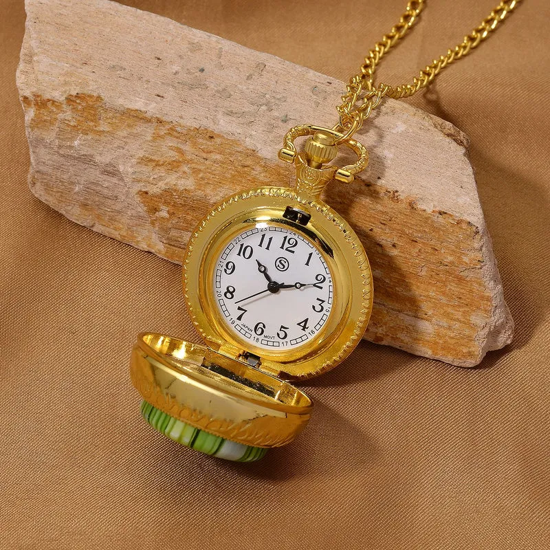 EXKLUSIVES ANGEBOT STRADA SPINNING Uhr Grünes Murano-Stil Glas mit Japanisches Uhrwerk 91.4 cm