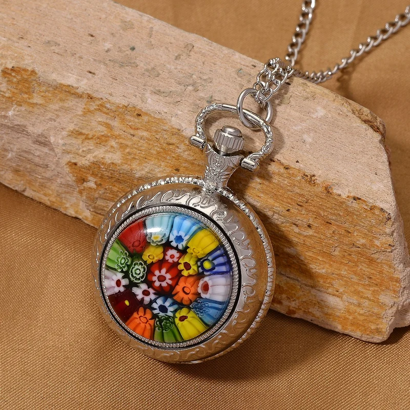 EXKLUSIVES ANGEBOT STRADA SPINNING Uhr Grünes Murano-Stil Glas mit Japanisches Uhrwerk 91.4 cm