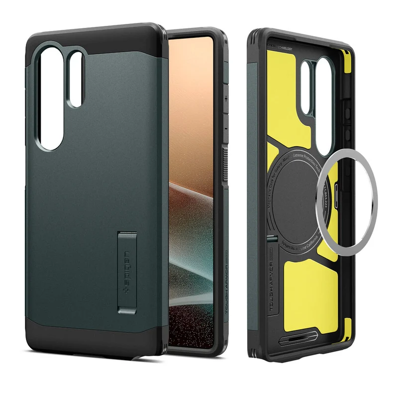 Spigen Samsung Galaxy S25 Ultra Tough Armor MagFit Case (Abyss Green)