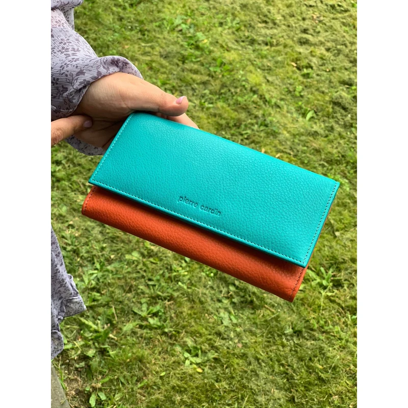 Pierre Cardin Women's Multi Colour Leather Tri-Fold Wallet 14cm Turquoise