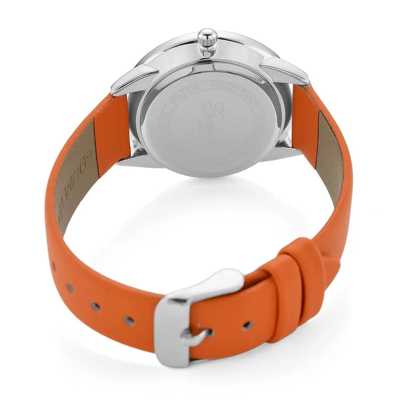 GENOA TIME V2 - Quarzuhr mit japanischem PC21S Werk, weißem Zifferblatt und grünem Lederarmband, goldfarbenem Gehäuse, 3 ATM wasserdicht
