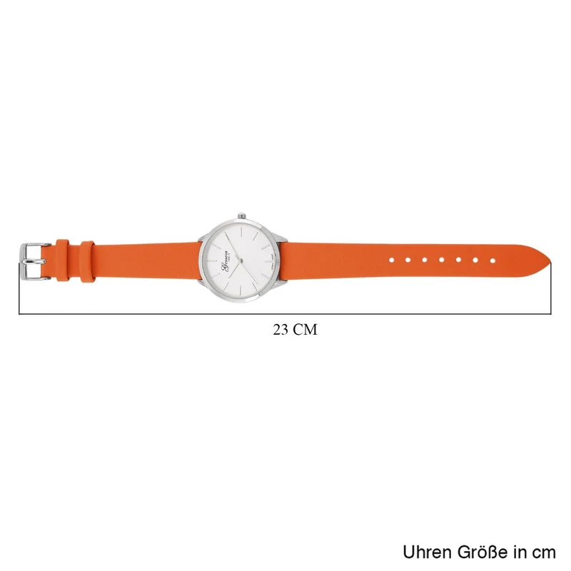 GENOA TIME V2 - Quarzuhr mit japanischem PC21S Werk, weißem Zifferblatt und grünem Lederarmband, goldfarbenem Gehäuse, 3 ATM wasserdicht