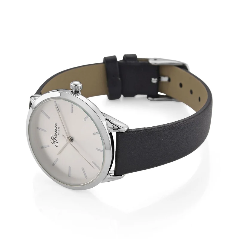 GENOA TIME V2 - Quarzuhr mit japanischem PC21S Werk, weißem Zifferblatt und grünem Lederarmband, goldfarbenem Gehäuse, 3 ATM wasserdicht