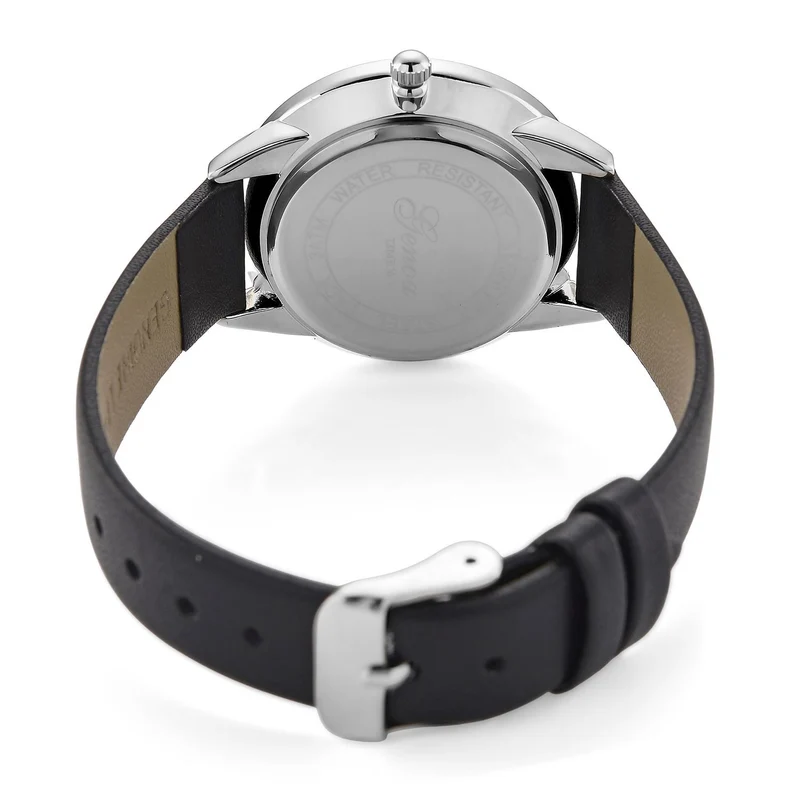 GENOA TIME V2 - Quarzuhr mit japanischem PC21S Werk, weißem Zifferblatt und grünem Lederarmband, goldfarbenem Gehäuse, 3 ATM wasserdicht
