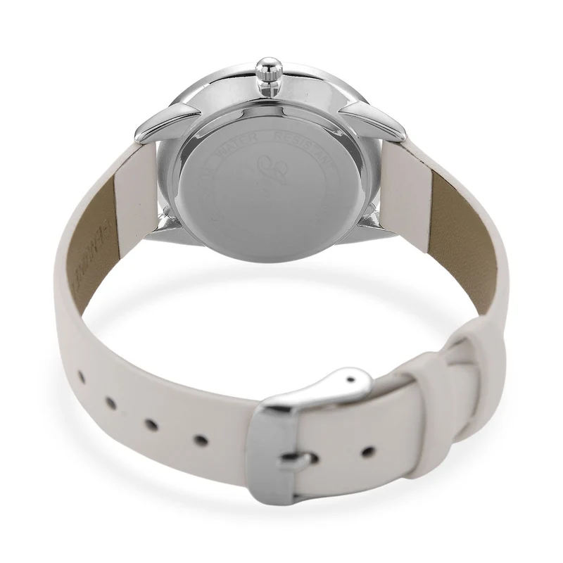 GENOA TIME V2 - Quarzuhr mit japanischem PC21S Werk, weißem Zifferblatt und grünem Lederarmband, goldfarbenem Gehäuse, 3 ATM wasserdicht