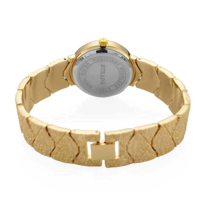 STRADA - Japanisches Uhrwerk, Grünes Zifferblatt mit goldplattiertem Alloy Armband, 20 cm