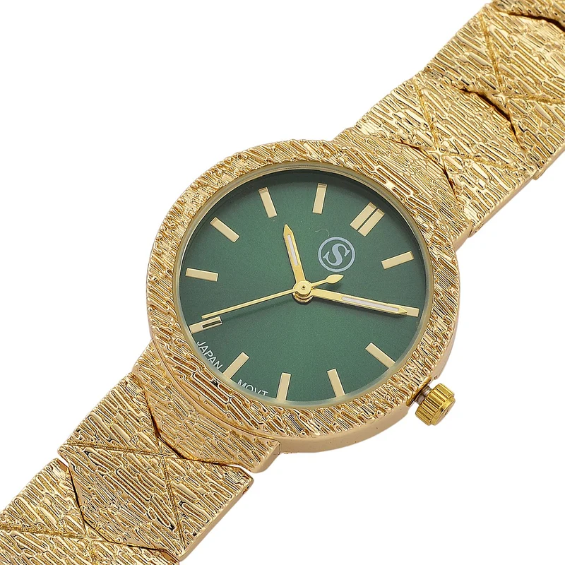 STRADA - Japanisches Uhrwerk, Grünes Zifferblatt mit goldplattiertem Alloy Armband, 20 cm