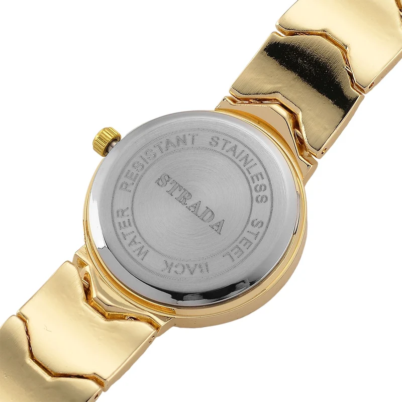 STRADA - Japanisches Uhrwerk, Grünes Zifferblatt mit goldplattiertem Alloy Armband, 20 cm