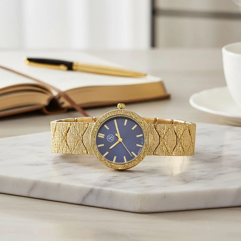 STRADA - Japanisches Uhrwerk, Grünes Zifferblatt mit goldplattiertem Alloy Armband, 20 cm
