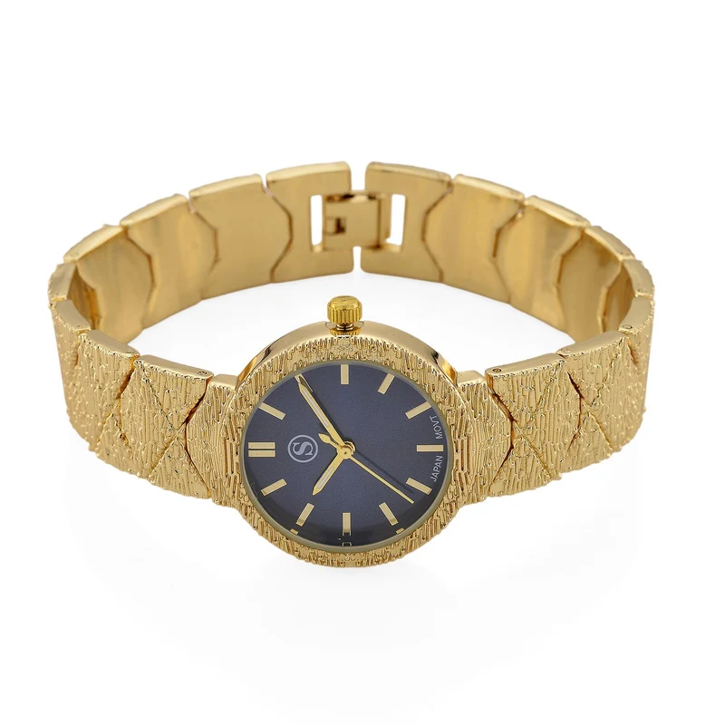 STRADA - Japanisches Uhrwerk, Grünes Zifferblatt mit goldplattiertem Alloy Armband, 20 cm