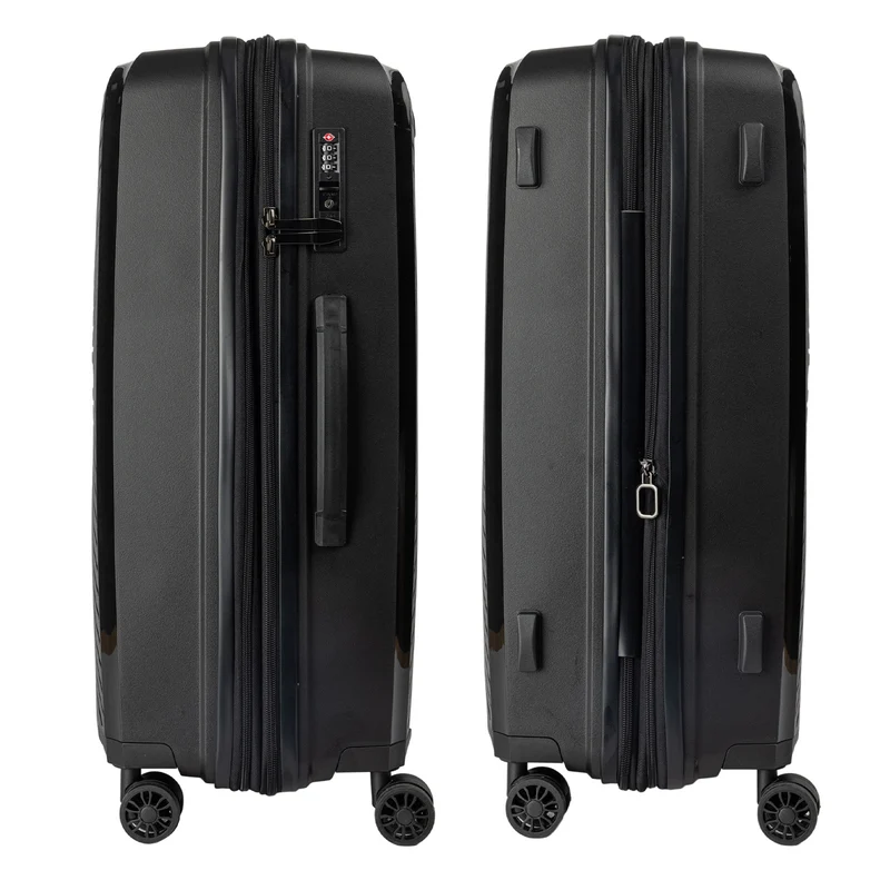 Olympus Hard Shell Astra Luggage Set in Obsidian Black (3 Piece Set)