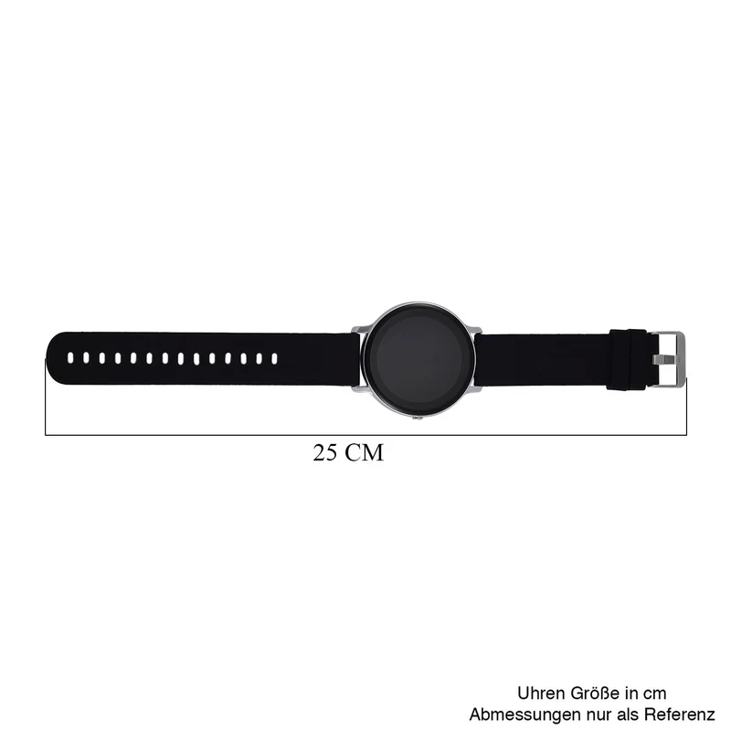 STRADA Hiwatch Plus Smartwatch - Schwarz-Goldenes Gehäuse mit Silikonarmband, umfassende Gesundheits- und Sportfunktionen, Bluetooth 5.0