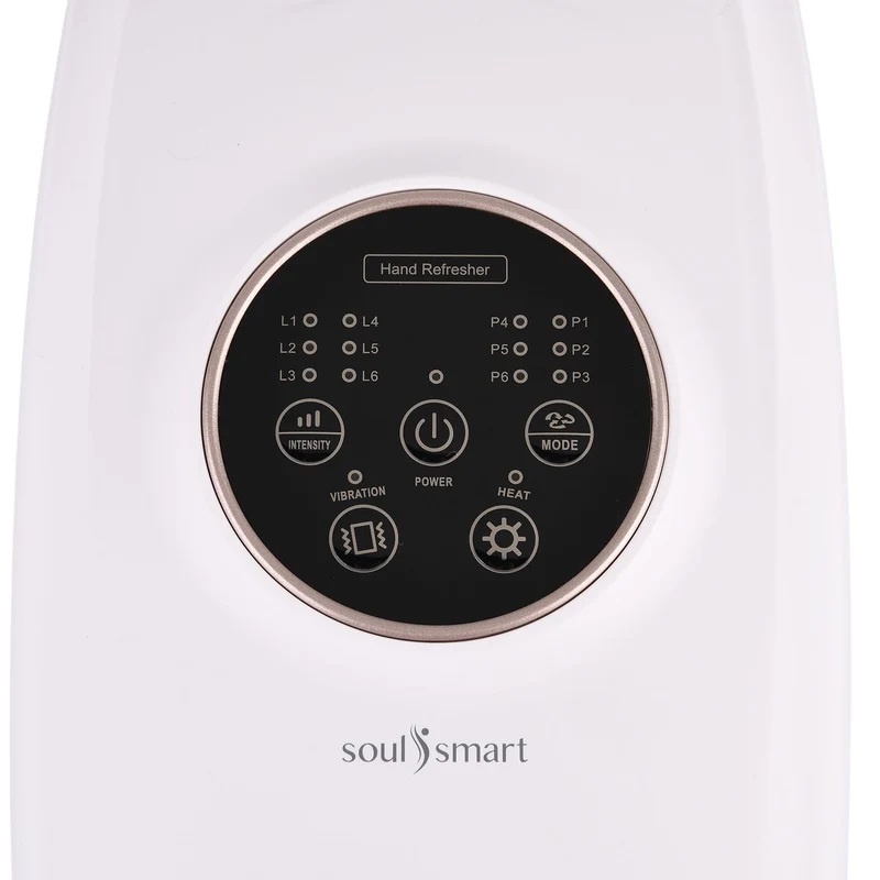 Soulsmart Handmassagegerät mit Luftdruck-, Vibrations- und Wärmefunktion, 6 Programme, 6 Intensitäten, 30.5x11.5x16 cm, Wiederaufladbar