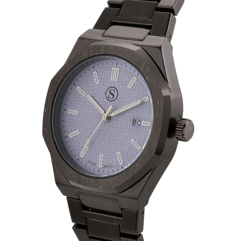 STRADA - Armbanduhr mit japanischem Uhrwerk und Datumsanzeige, Legierungsgehäuse Sandstrahleffekt, bicolor, Rosefarben
