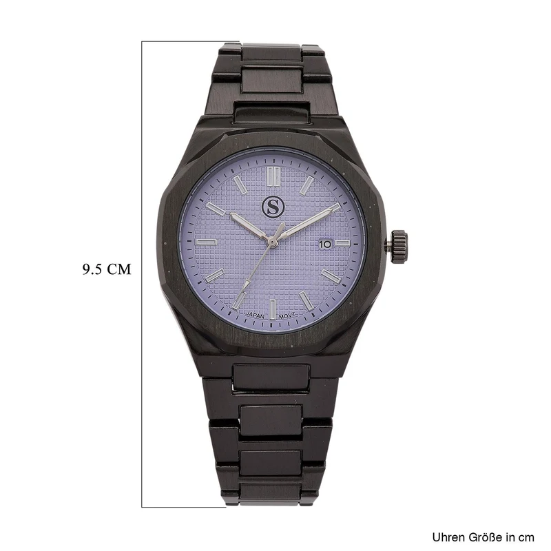 STRADA - Armbanduhr mit japanischem Uhrwerk und Datumsanzeige, Legierungsgehäuse Sandstrahleffekt, bicolor, Rosefarben
